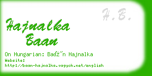 hajnalka baan business card